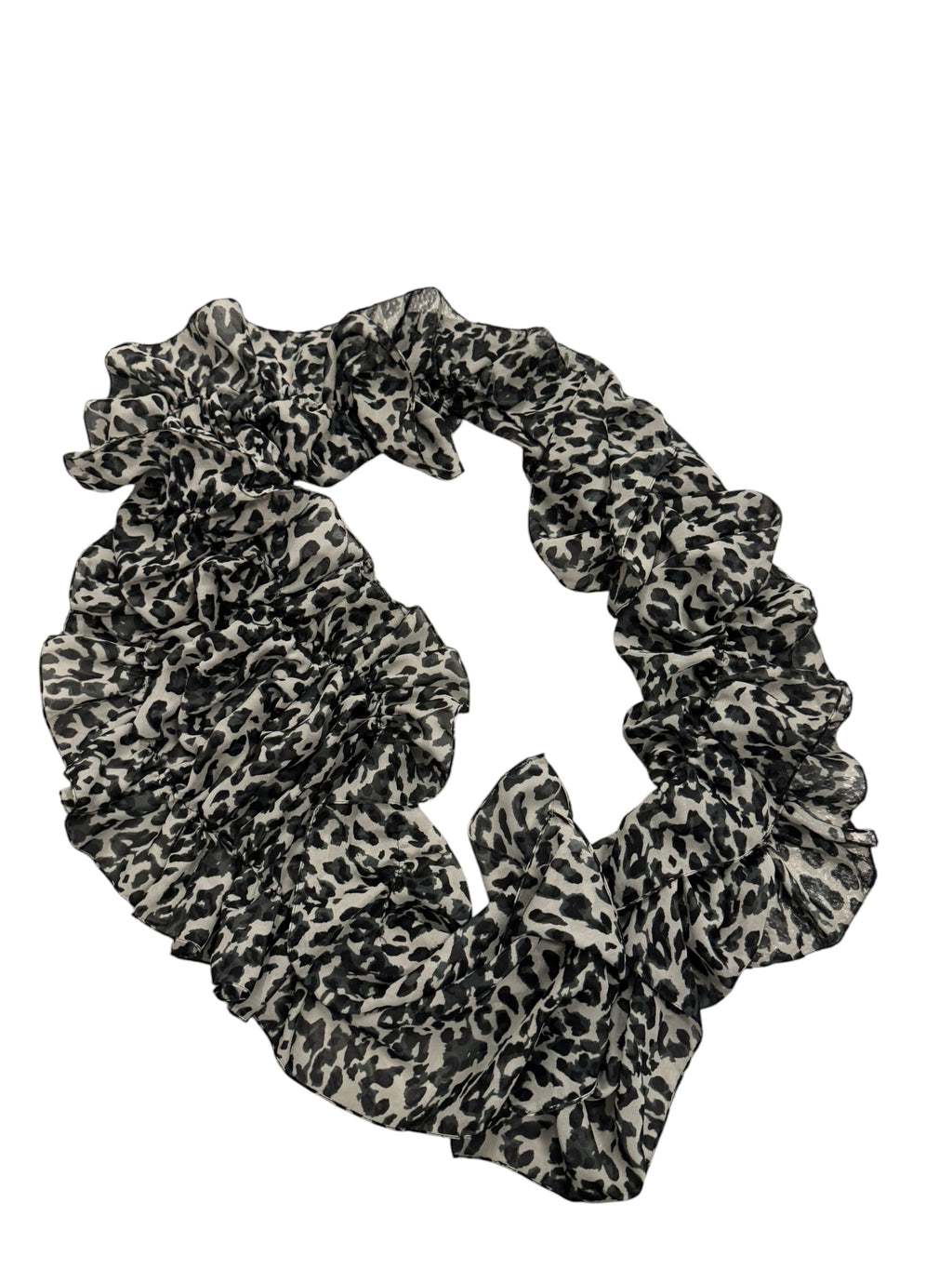 Black and grey Cheetah scarf round