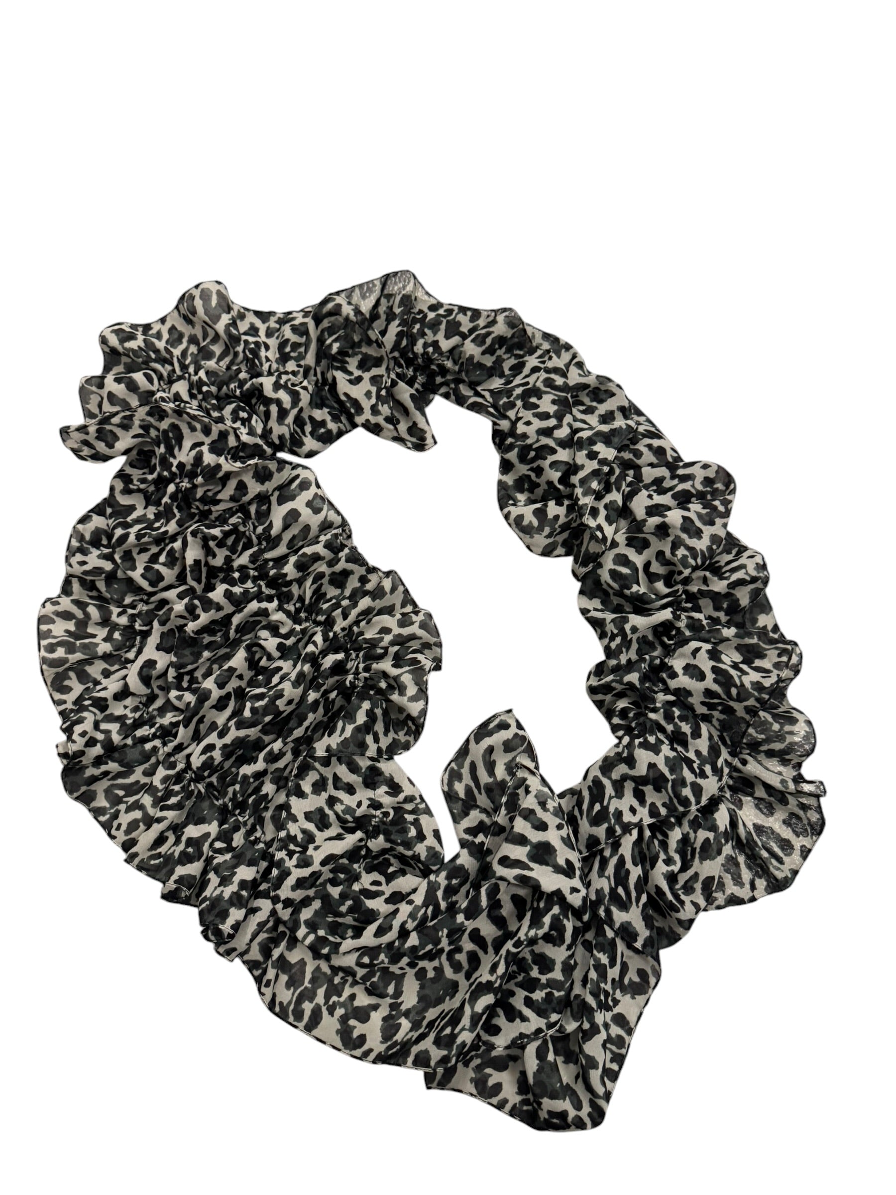 Black and grey Cheetah scarf round