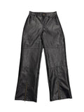 Black Coated Leather Pants