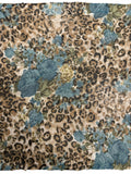 Cheetah Blue Flower Scarf