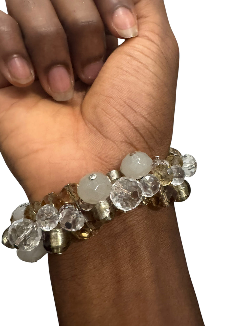 Champagne clear glass bracelet