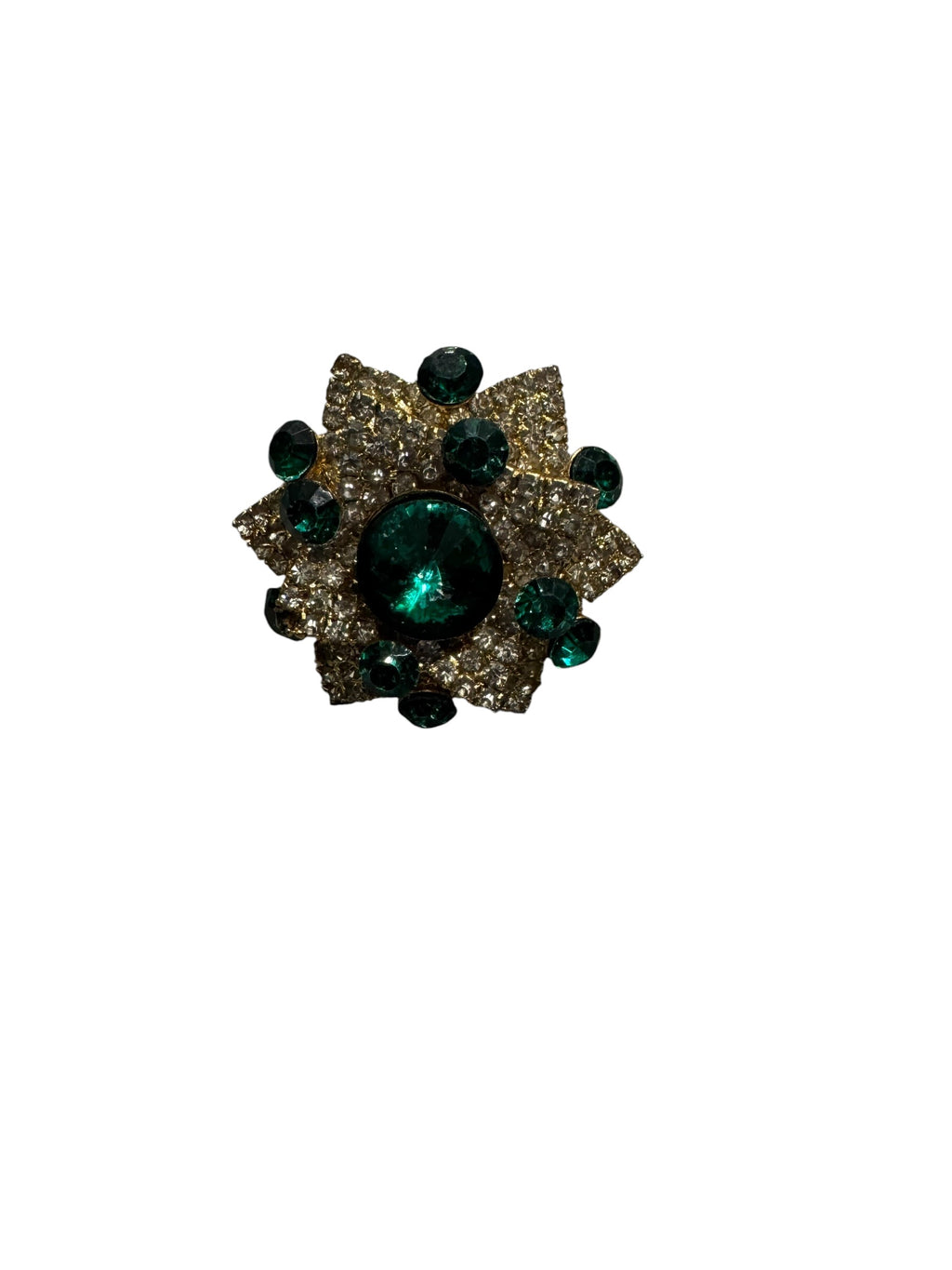 Green and gold star ring