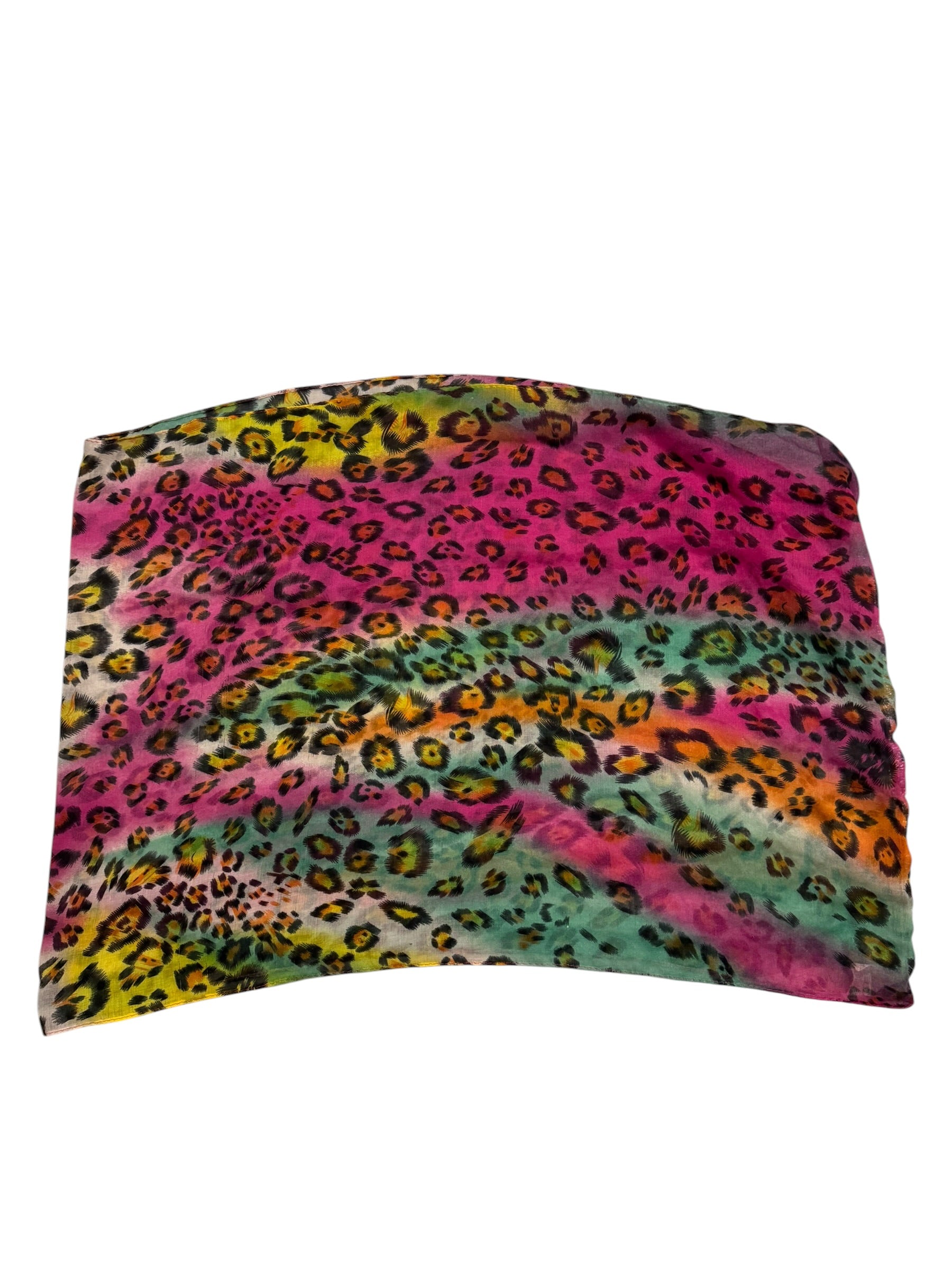 Pink Green Orange Cheetah scarf
