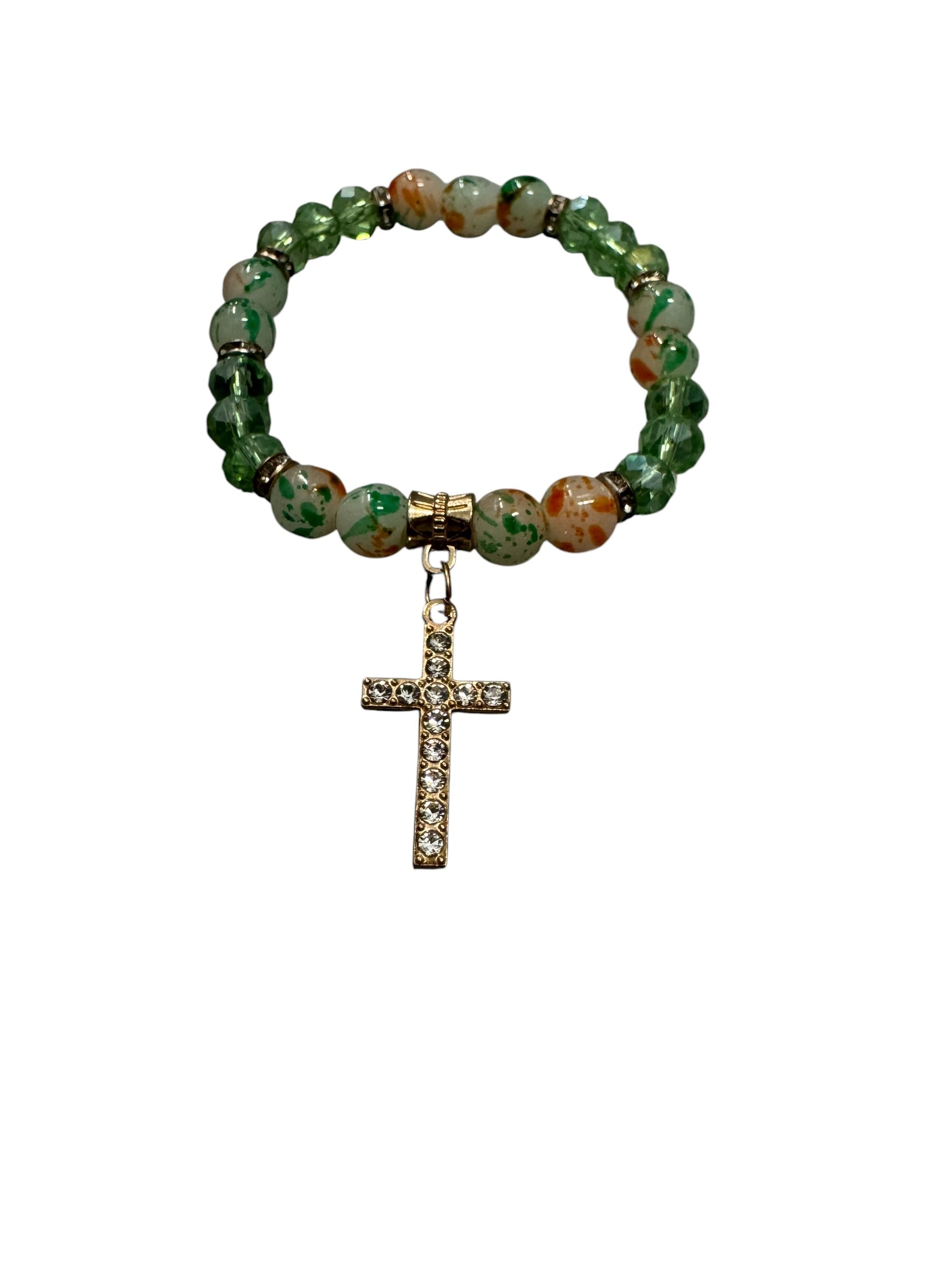 Green Orange cross bracelet