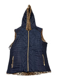 Dark blue/cheetah reversible vest