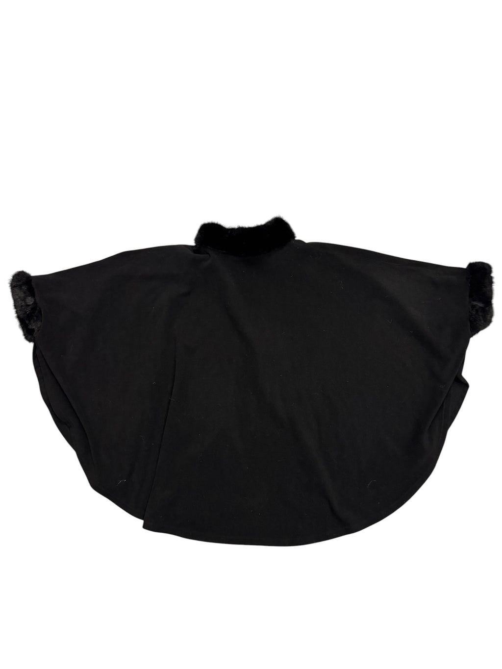 Black Cloak With Fur Collar & Sleeves