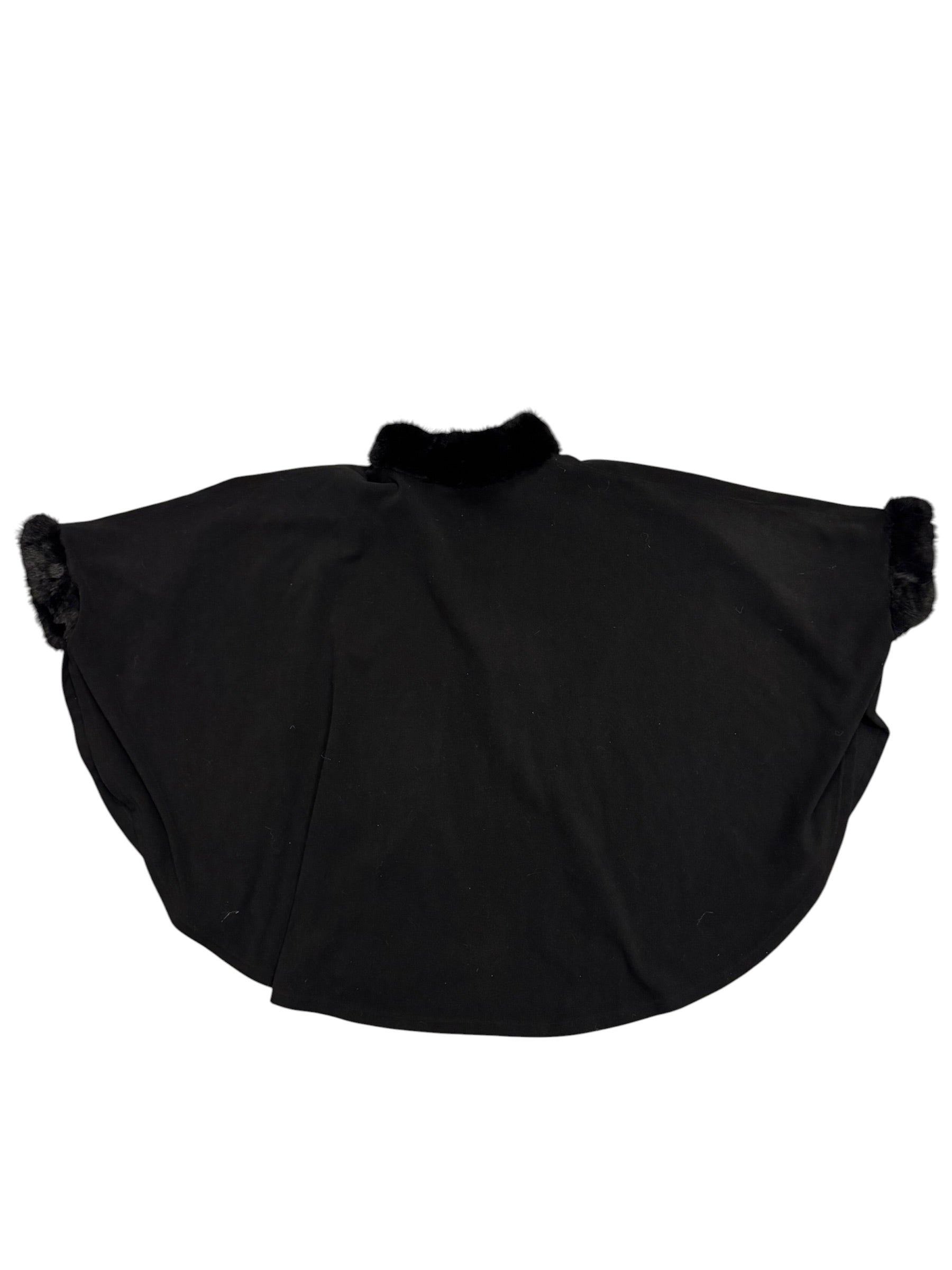 Black Cloak With Fur Collar & Sleeves