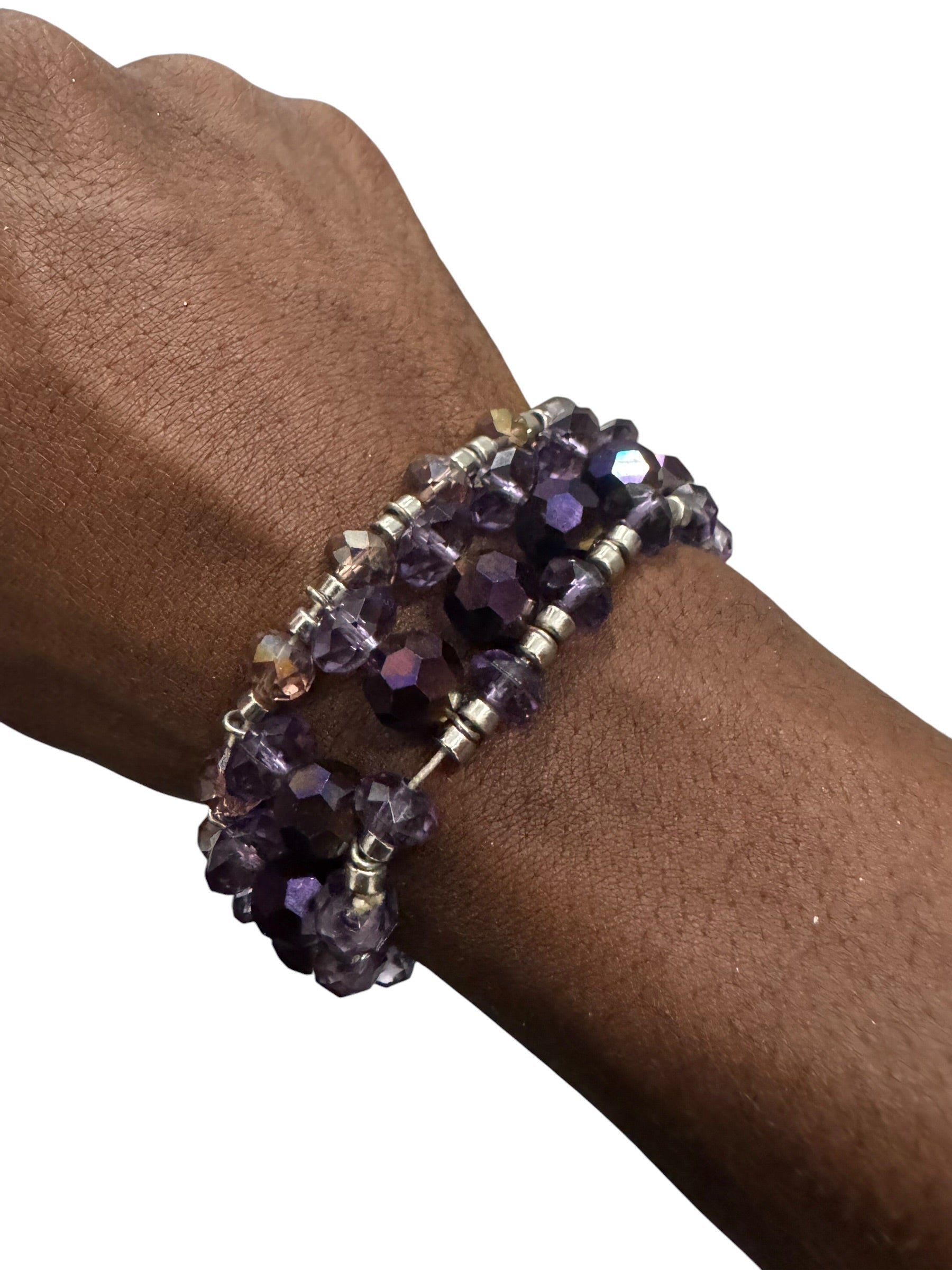 Purple gem layered bracelet