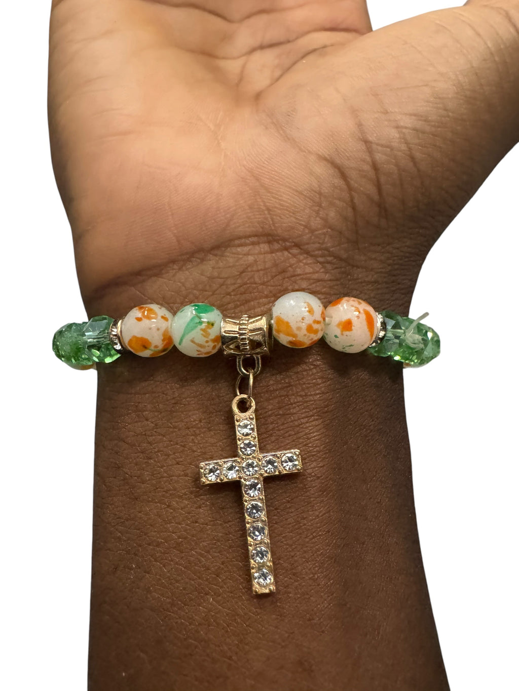 Green Orange cross bracelet