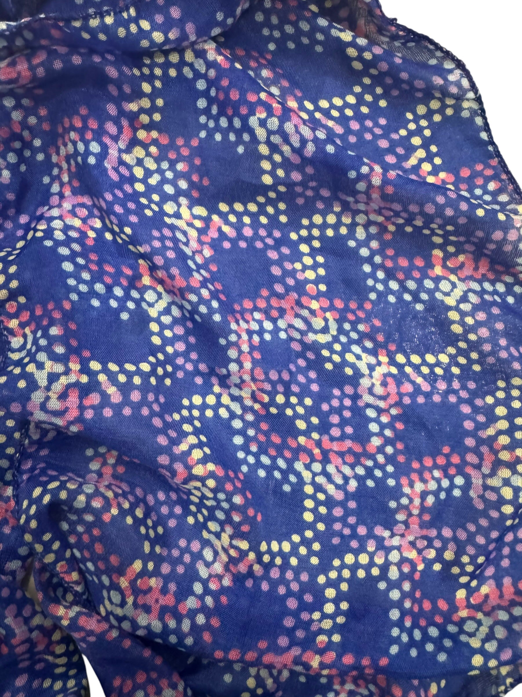 Blue & Pink Polkadot Scarf