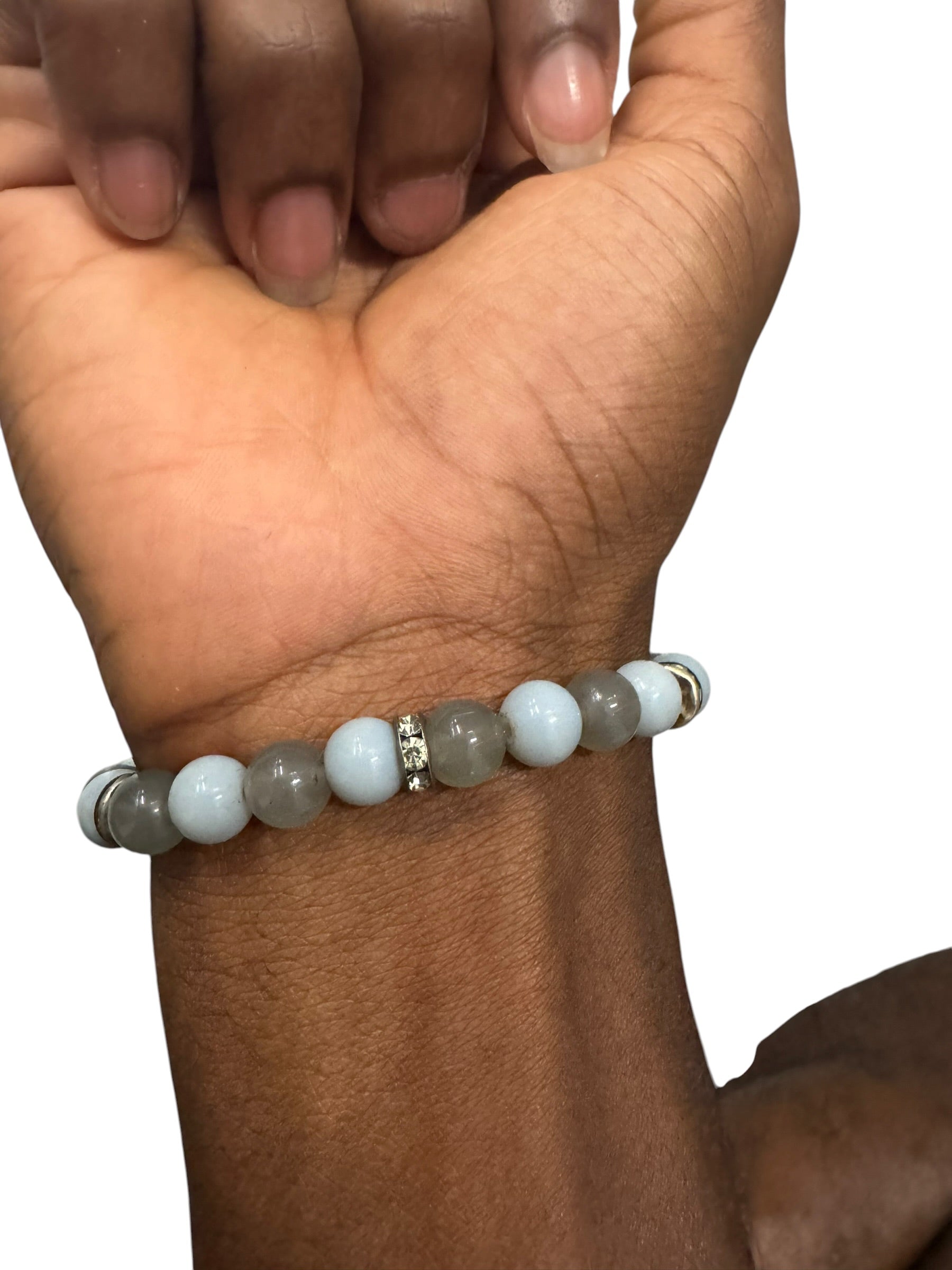 Two-tone grey fringe bracelet