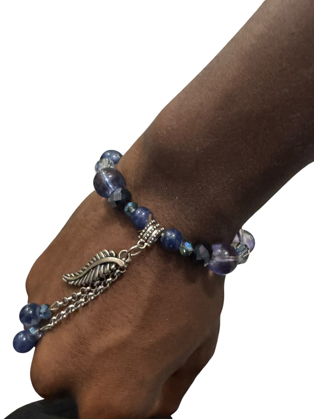 Blue Native feather bracelet