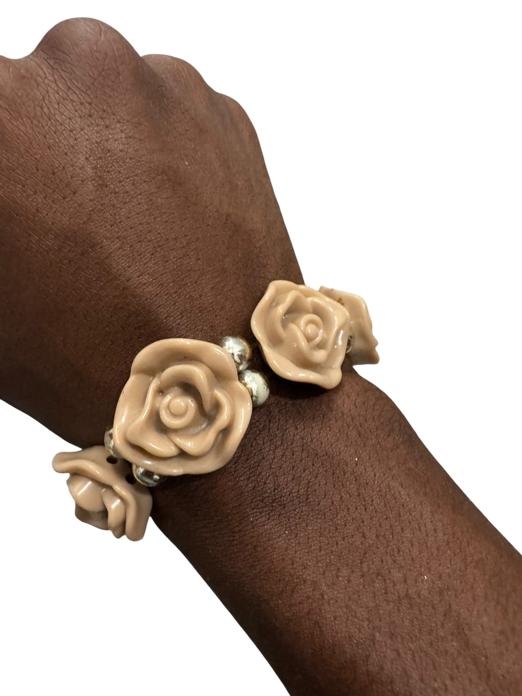 Beige rose bracelet
