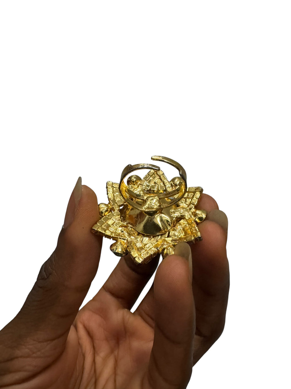 Green and gold star ring