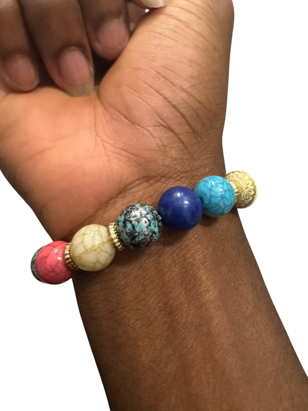 Multicolored earth stone bracelets