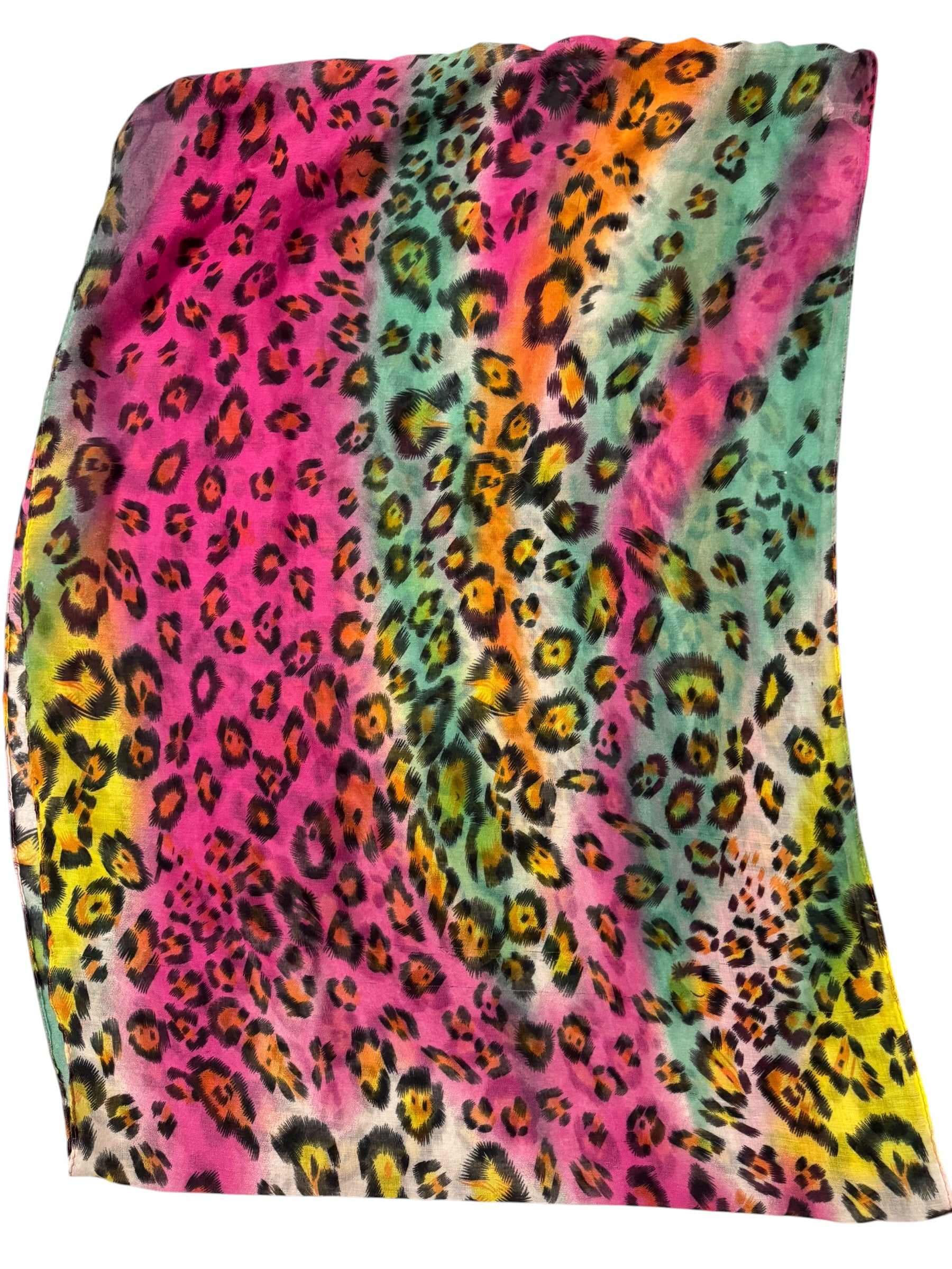 Pink Green Orange Cheetah scarf