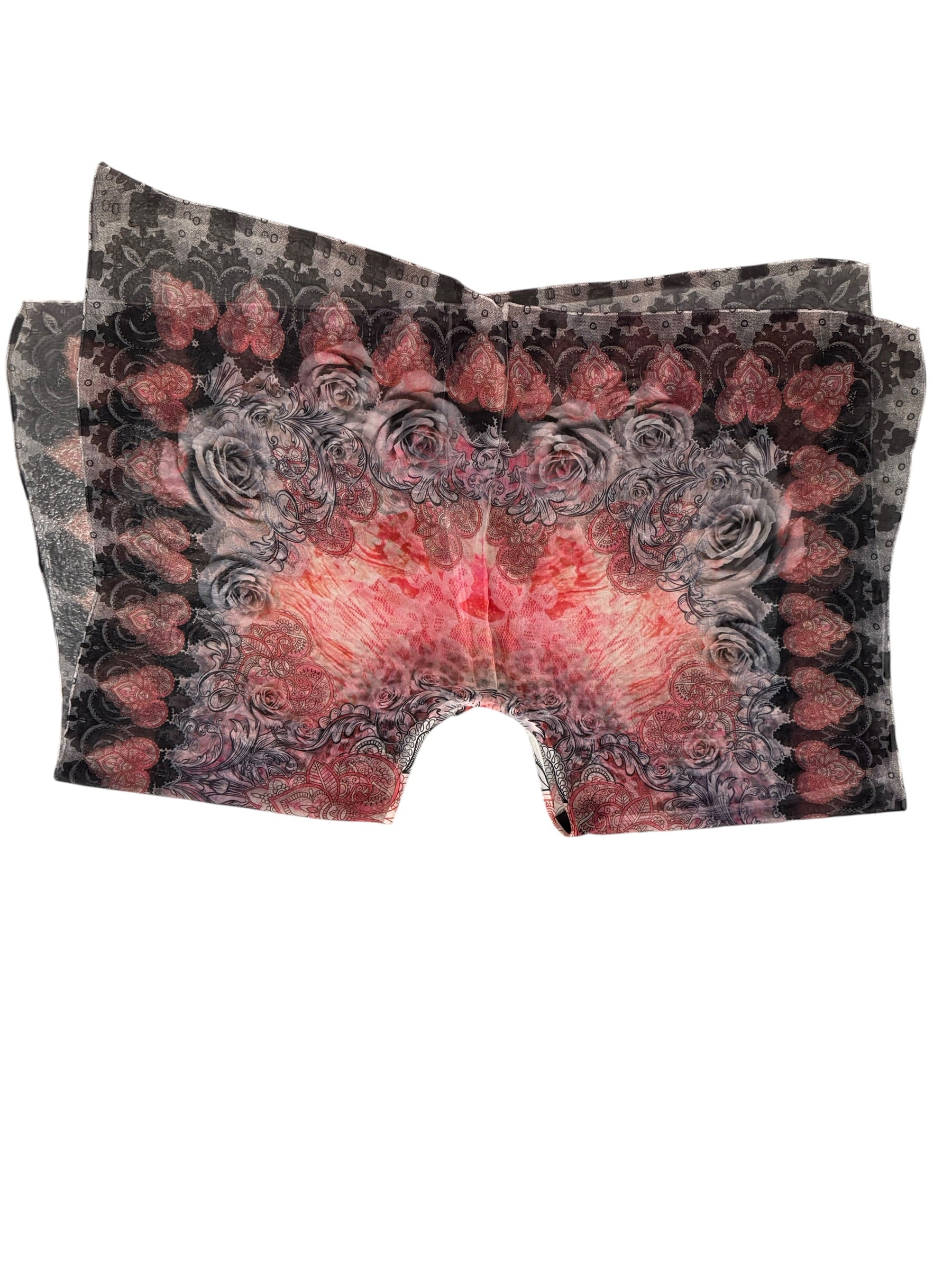 Black Pink Heart Poncho