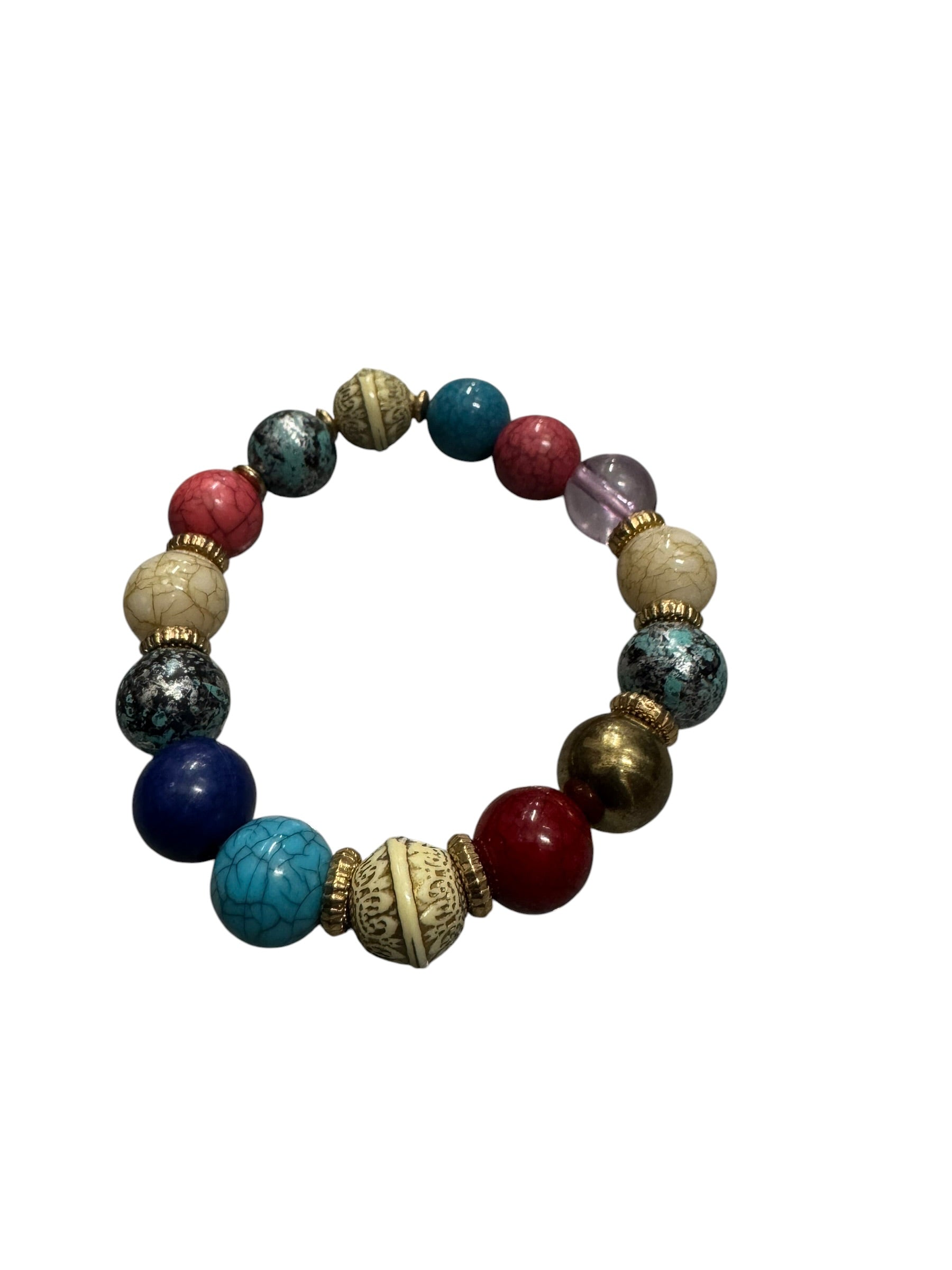 Multicolored earth stone bracelets