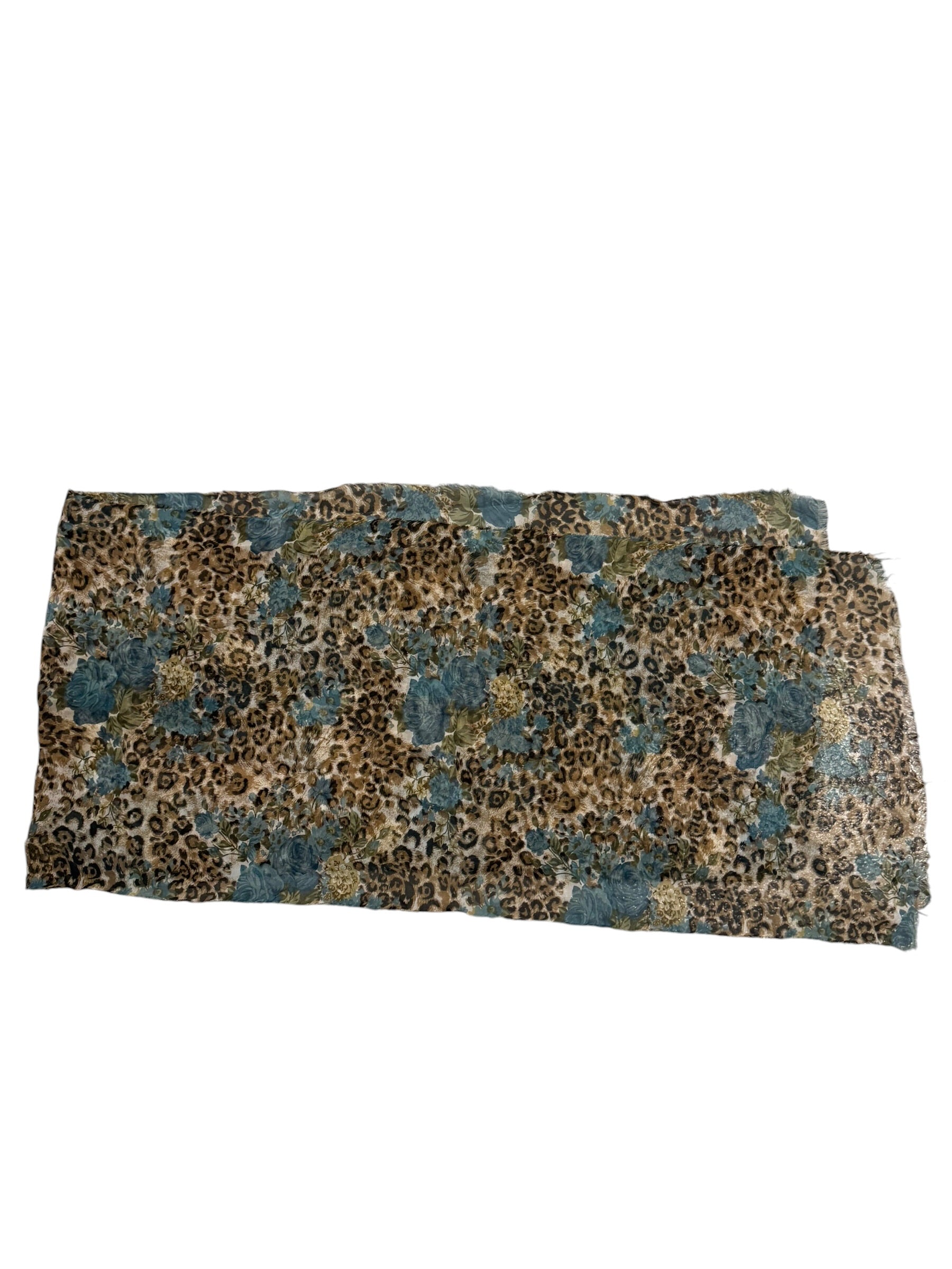 Cheetah Blue Flower Scarf