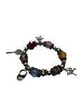 Silver-multicolored gem sports bracelet