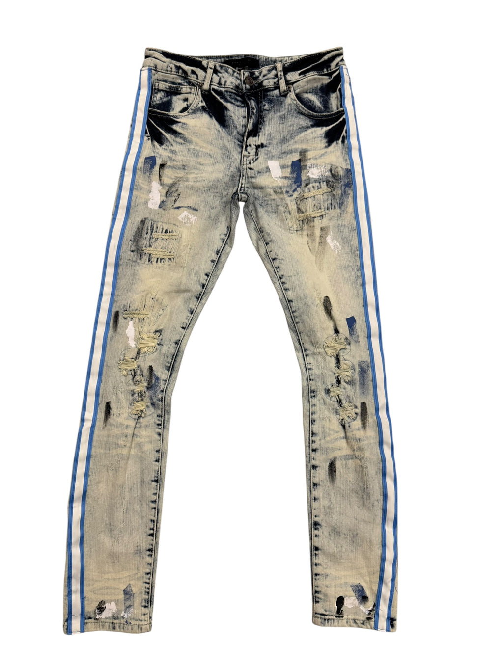 Forever 21 blue & white stripe jeans