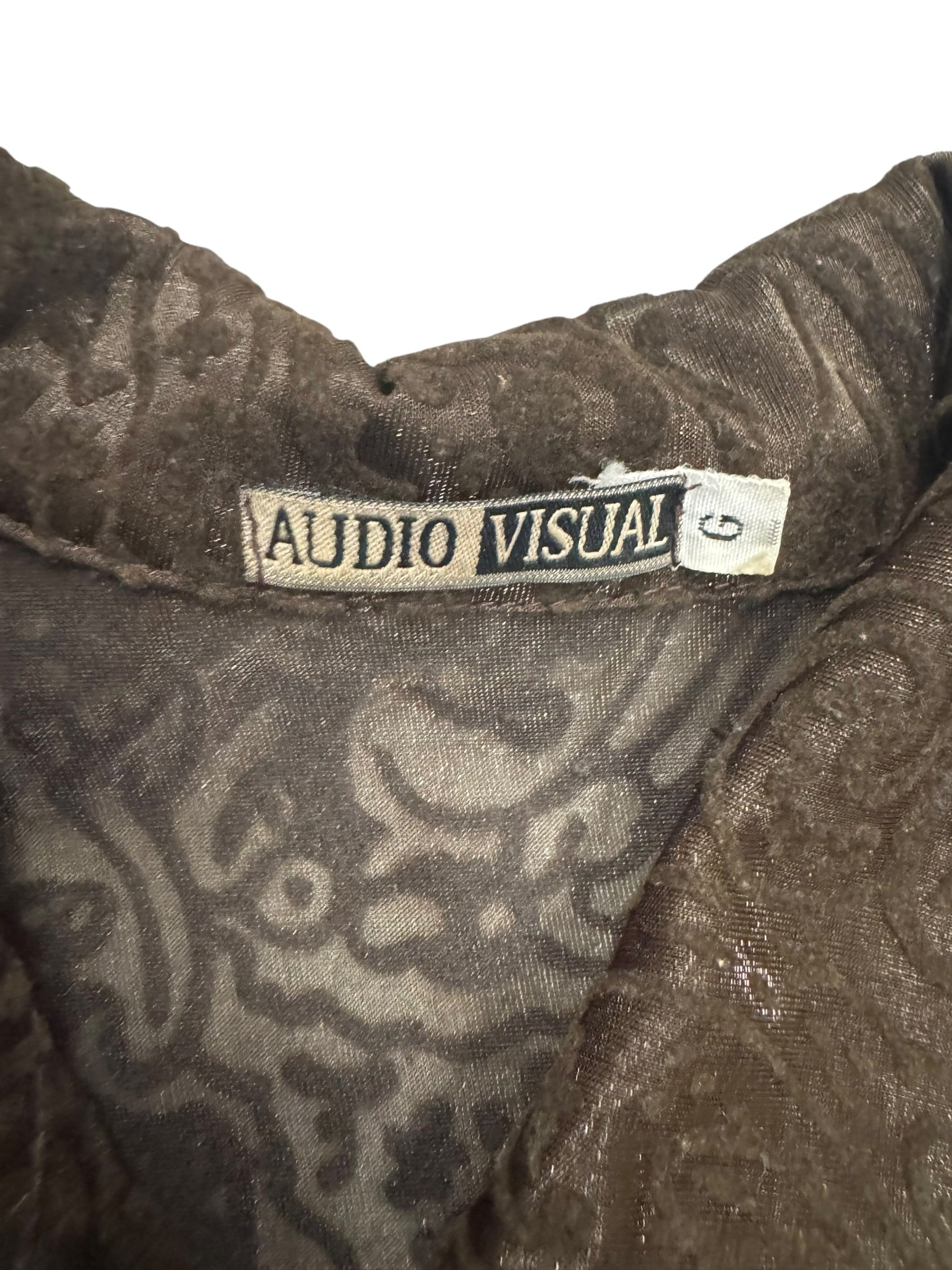 Audiovisual  Brown Long Sleeve Button up