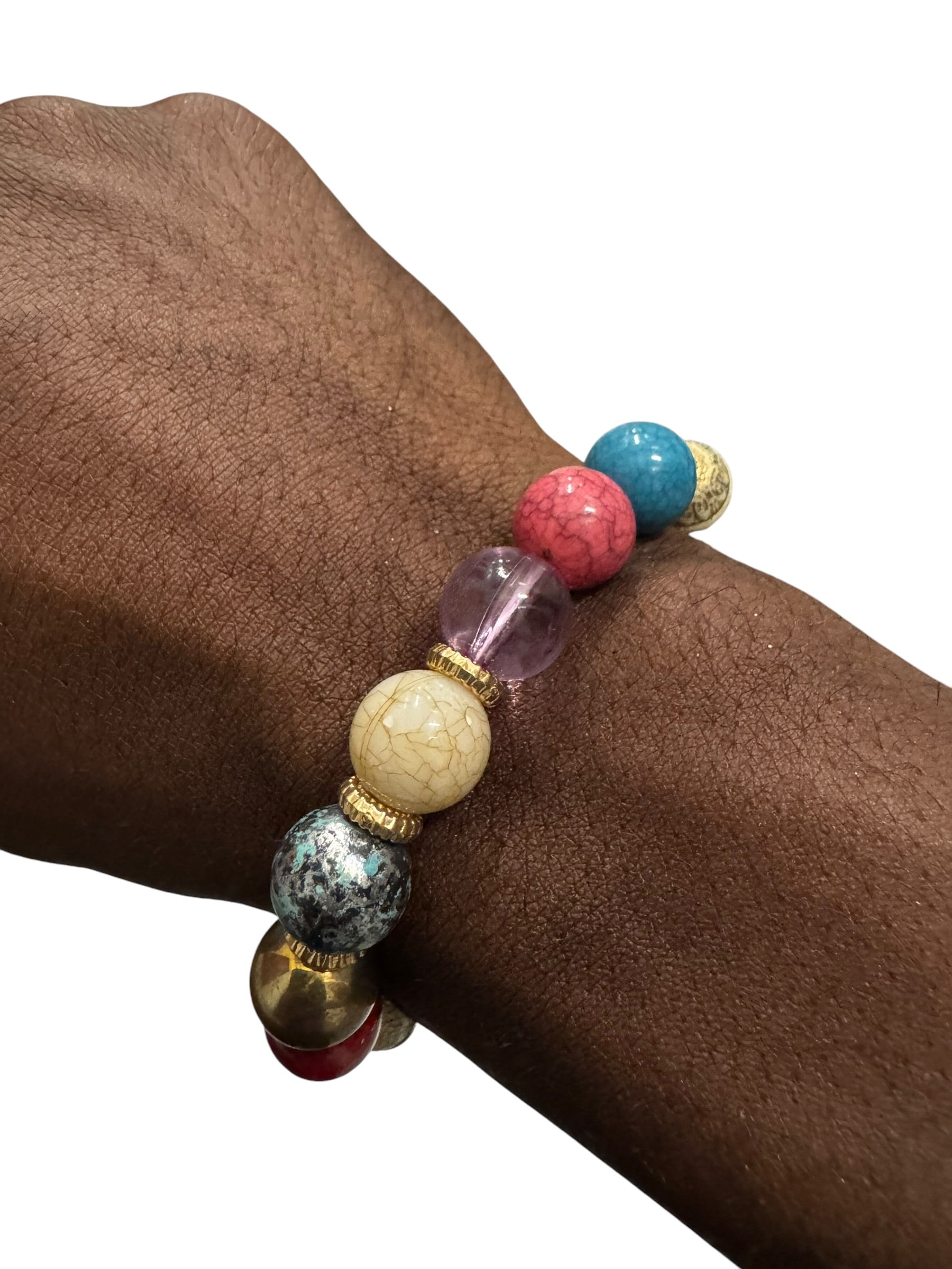 Multicolored earth stone bracelets