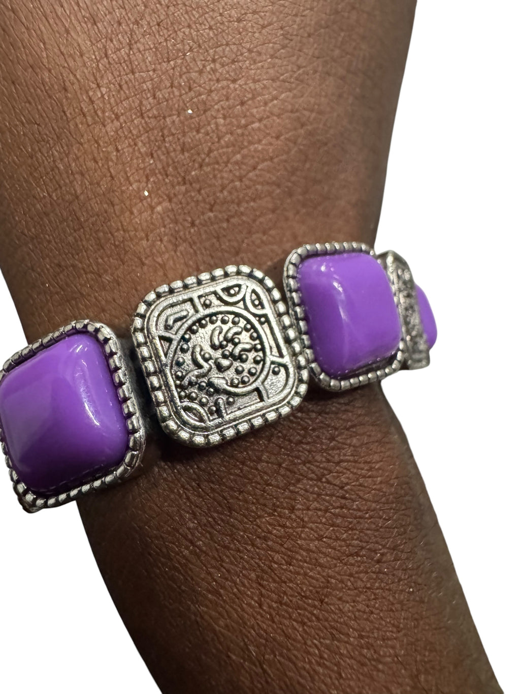 Purple and silver bracelet