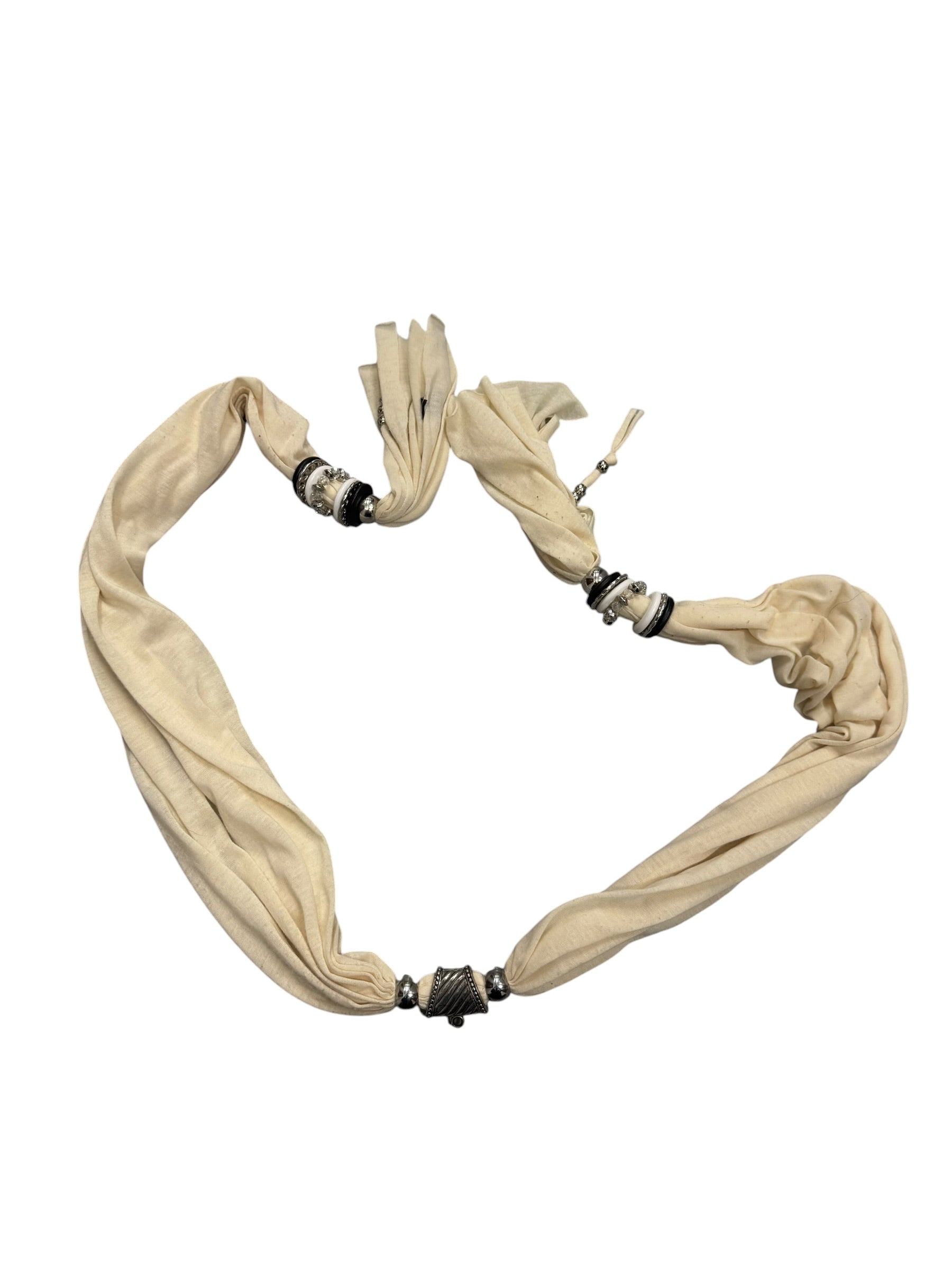 Beige Infinity Jewelry Scarf
