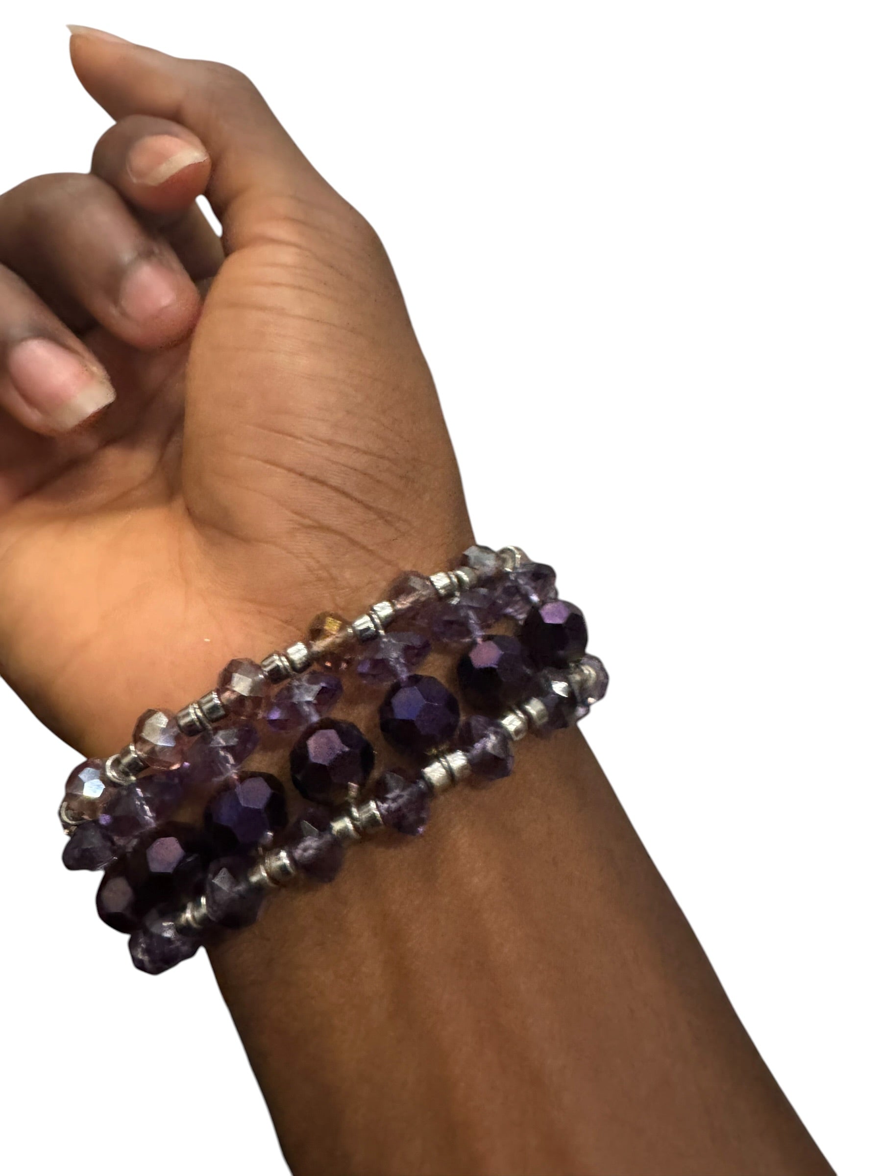 Purple gem layered bracelet
