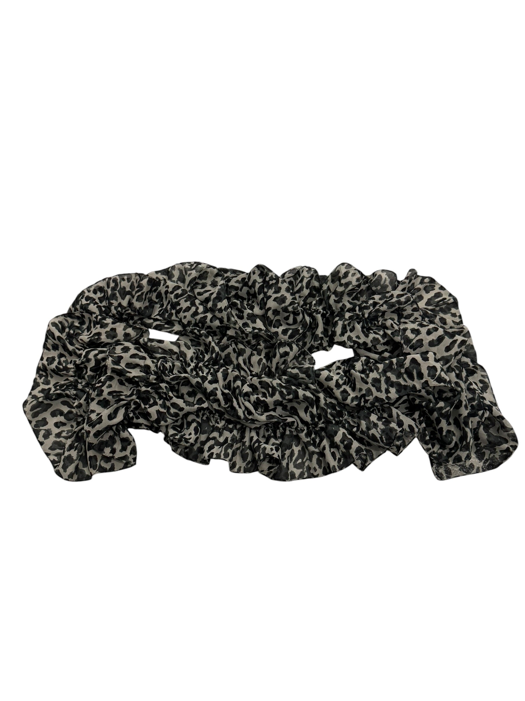Black and grey Cheetah scarf round