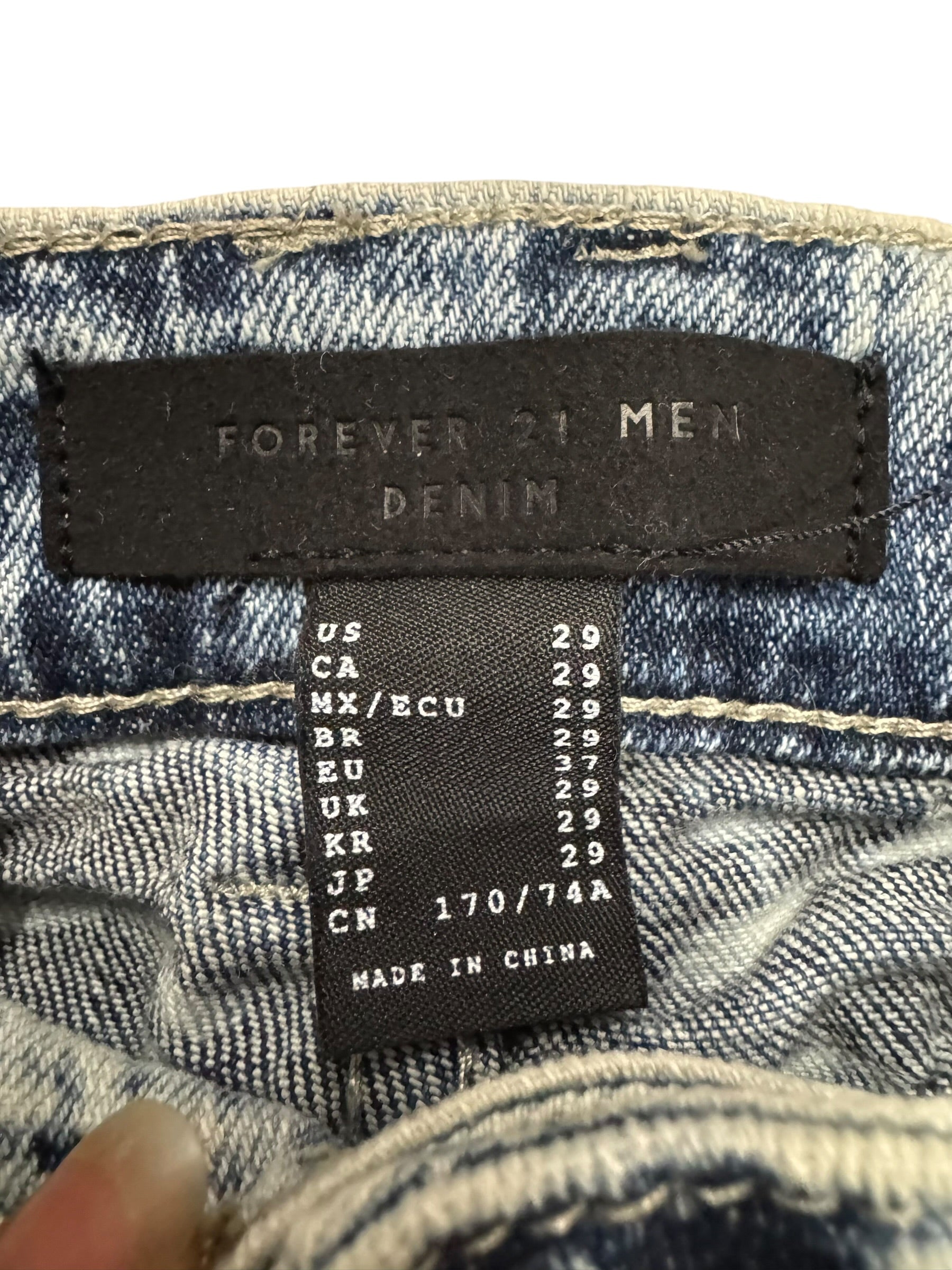 Forever 21 blue & white stripe jeans