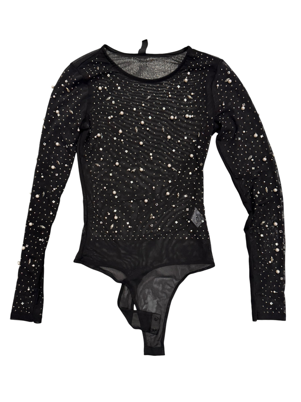 Windsor Mesh Bedazzled Long-sleeve