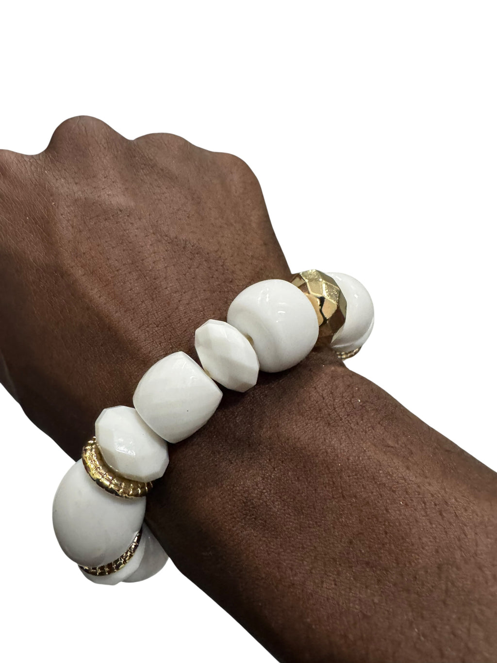 Giant white and gold bracelet