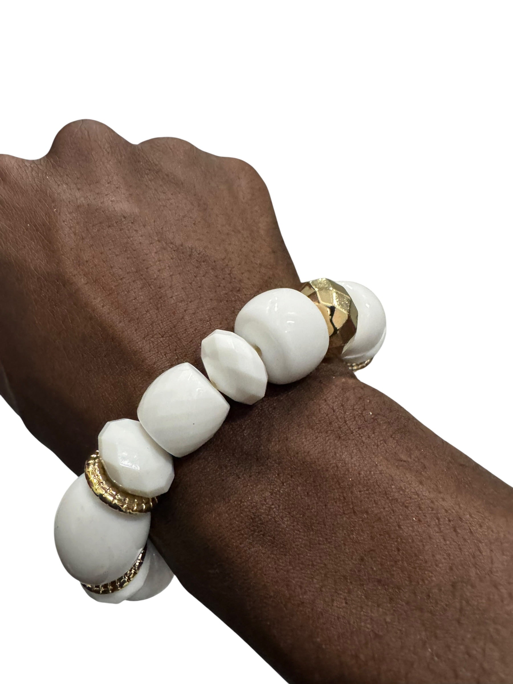 Giant white and gold bracelet