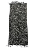 Black Grey Cheetah scarf fringe