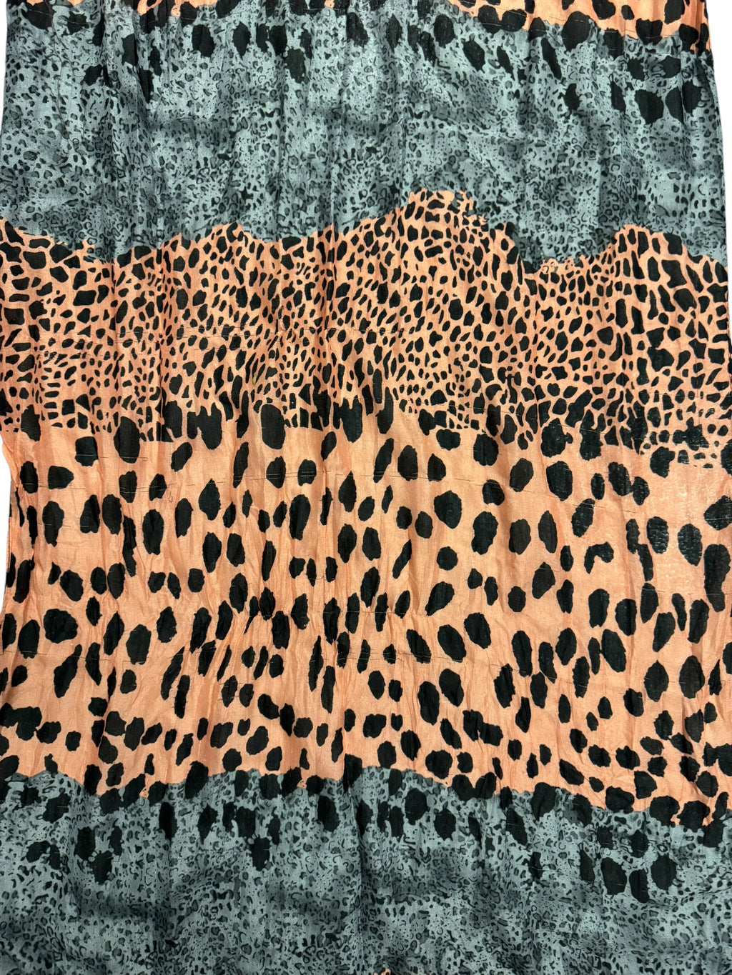 Peach and Blue Cheetah scarf