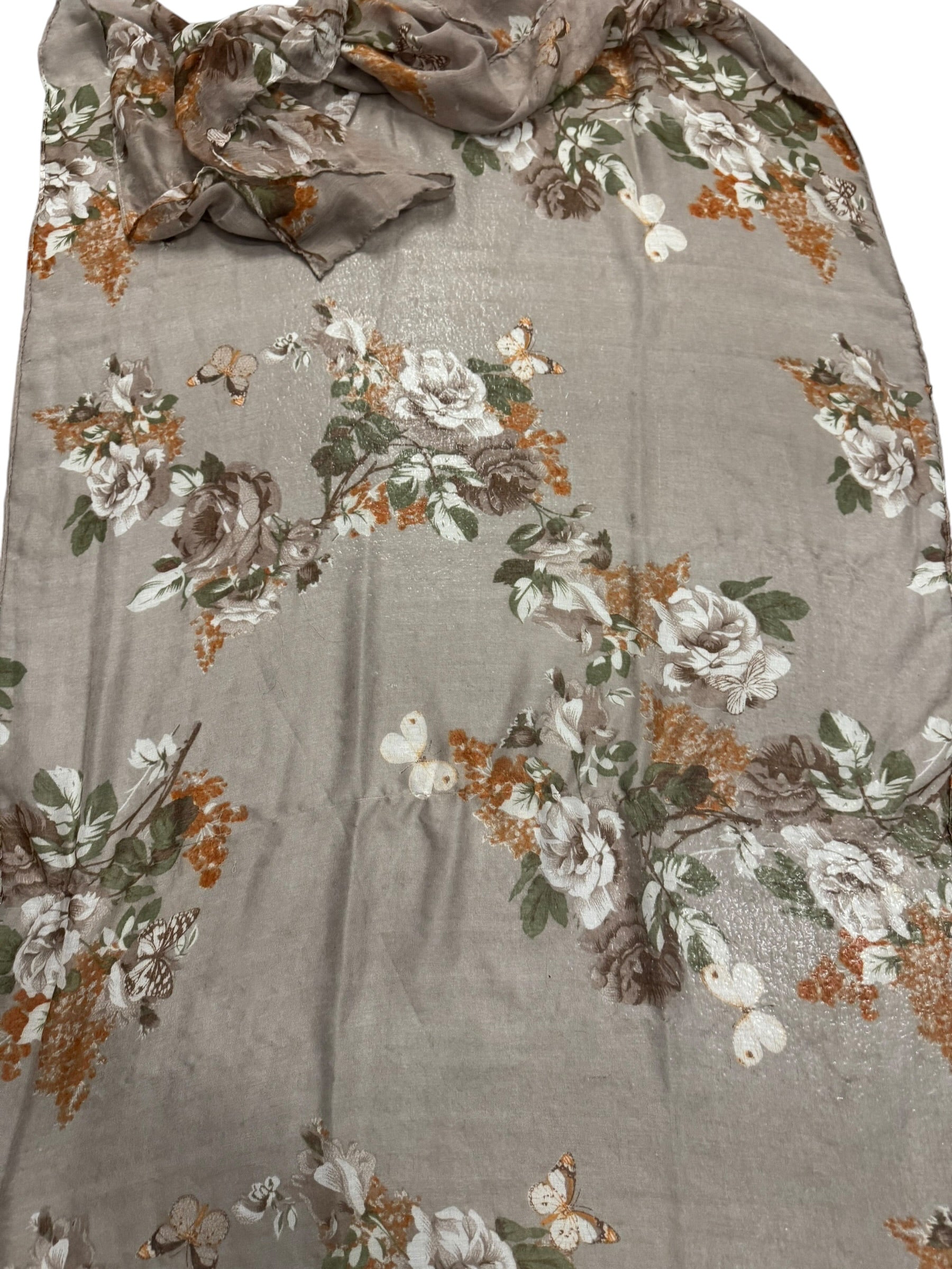 Brown and Orange Flower scarf
