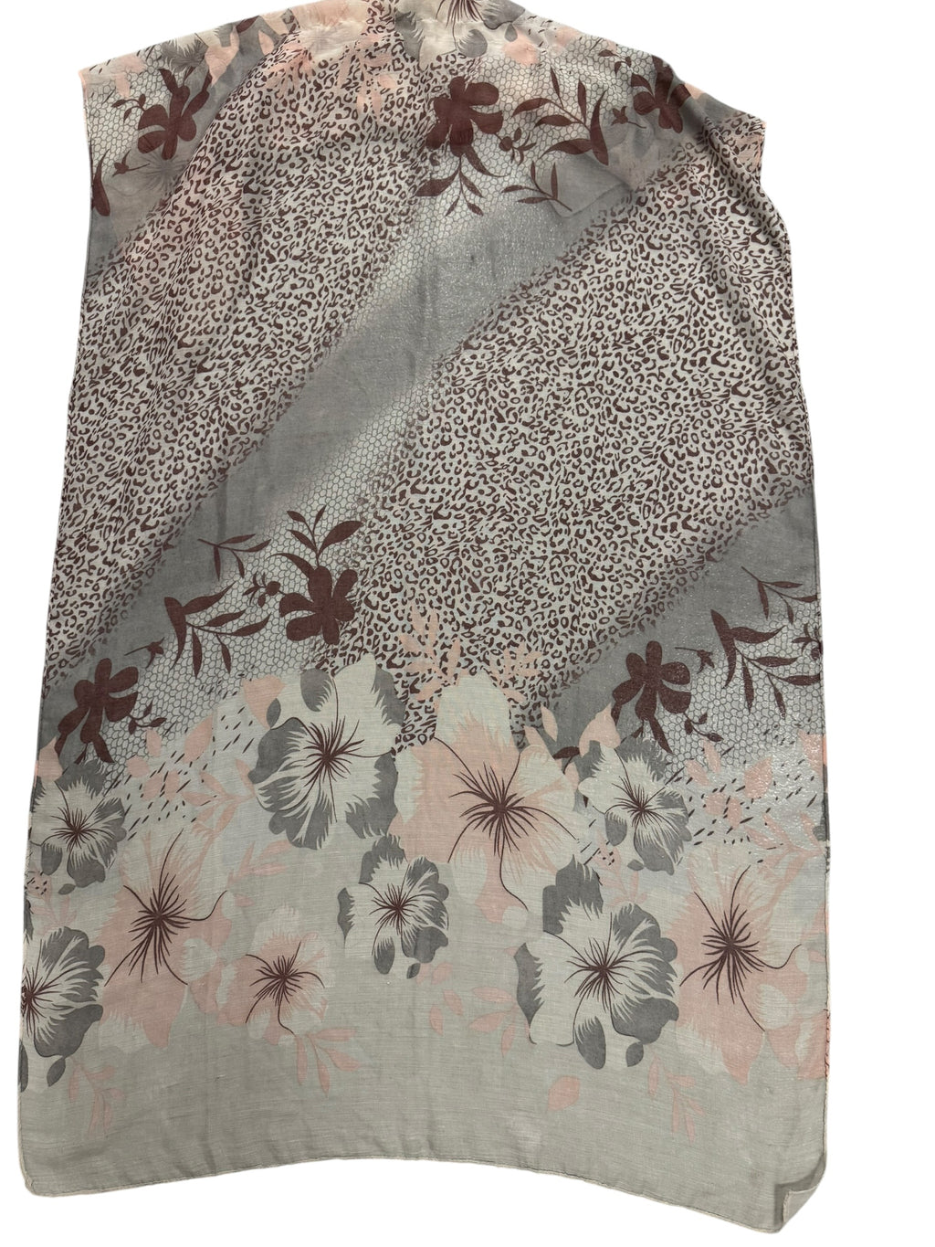 Beige Grey Cheetah Flower scarf