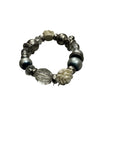 Blue white silver rose bracelet