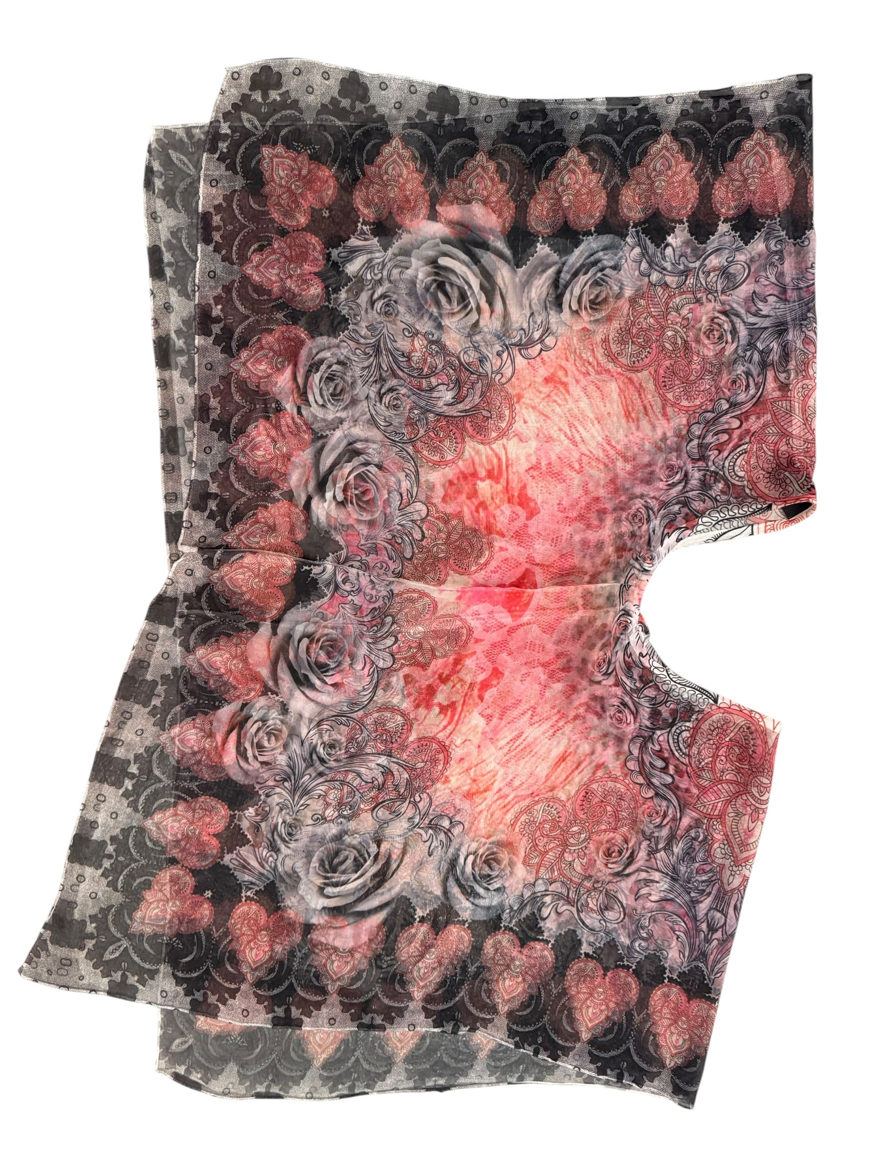 Black Pink Heart Poncho