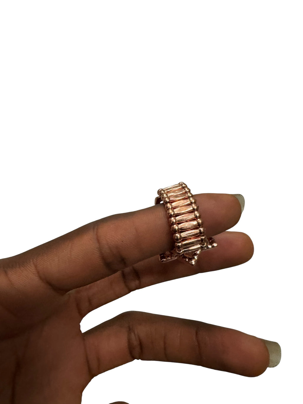 Rose gold rose star ring