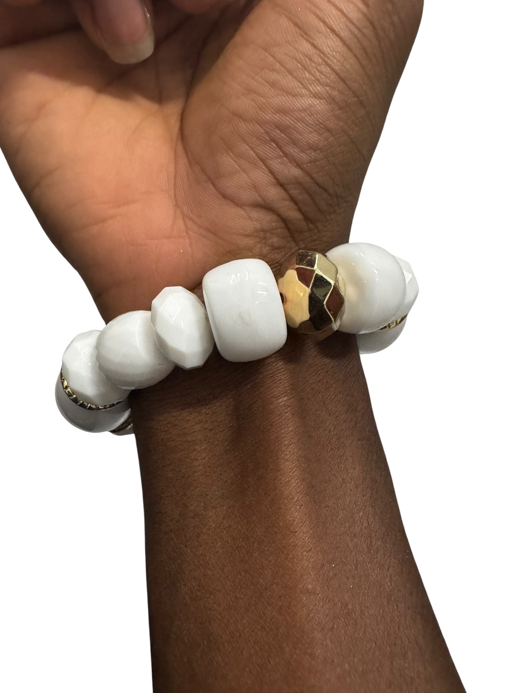 Giant white and gold bracelet