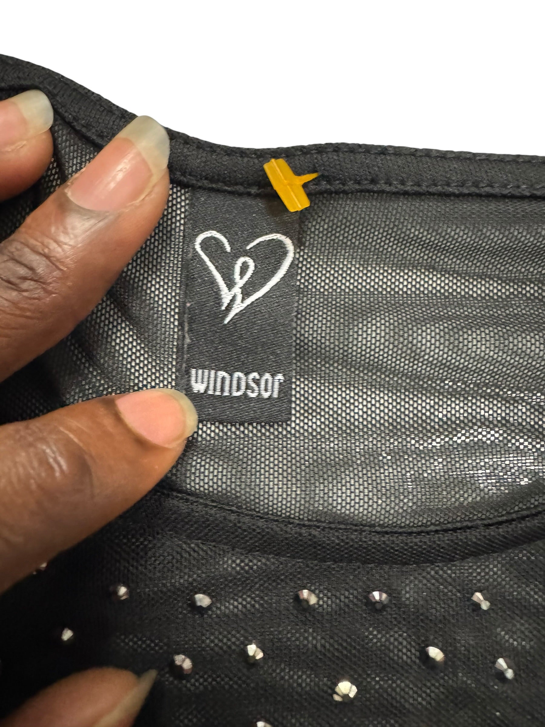 Windsor Mesh Bedazzled Long-sleeve