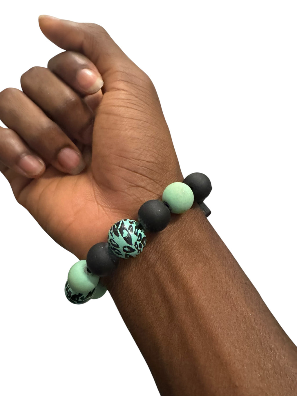 Mint cross bracelet keychain