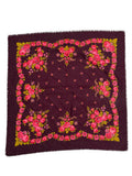 Maroon and pink flower scarf