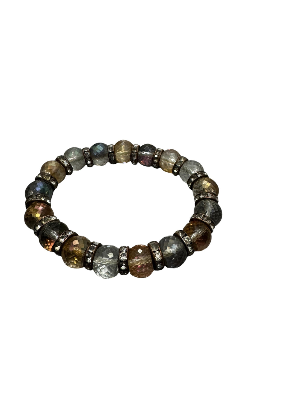 Gold blue glass stone bracelet