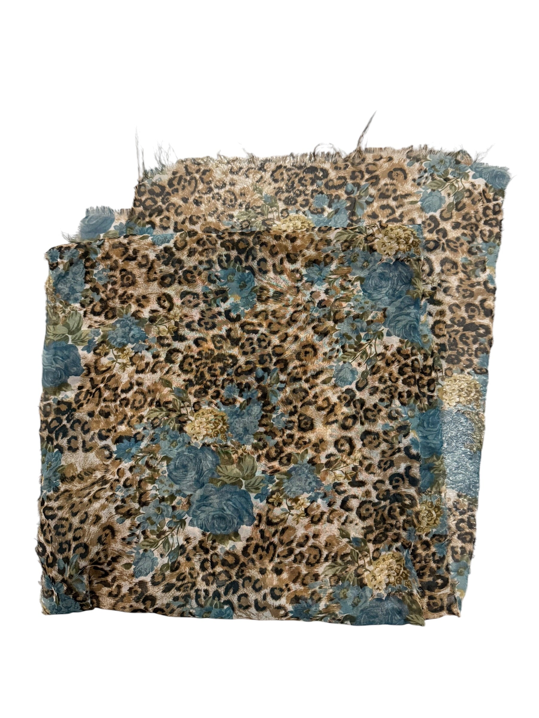 Cheetah Blue Flower Scarf