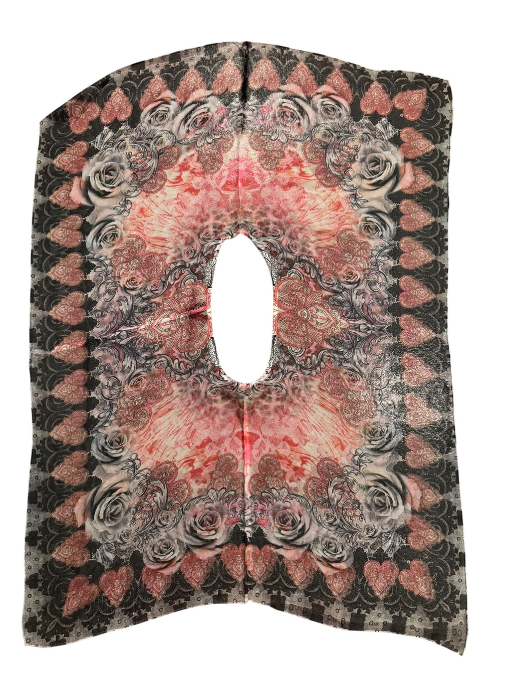 Black Pink Heart Poncho