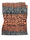 Peach and Blue Cheetah scarf